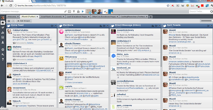 Screenshot einer Hootsuite Anwendung