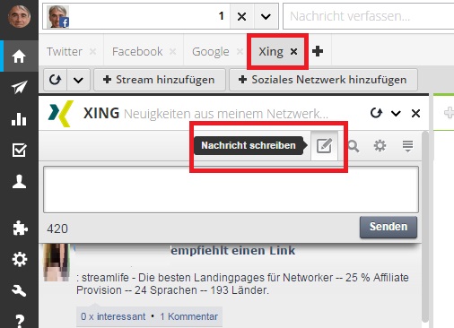 Mit Hootsuite in Xing posten