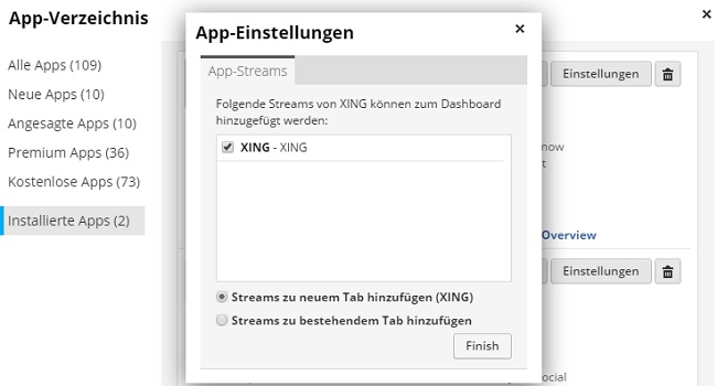 Xing App auf Hootsuite