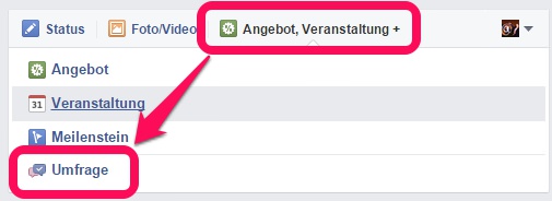 Facebook Umfrage Funktion