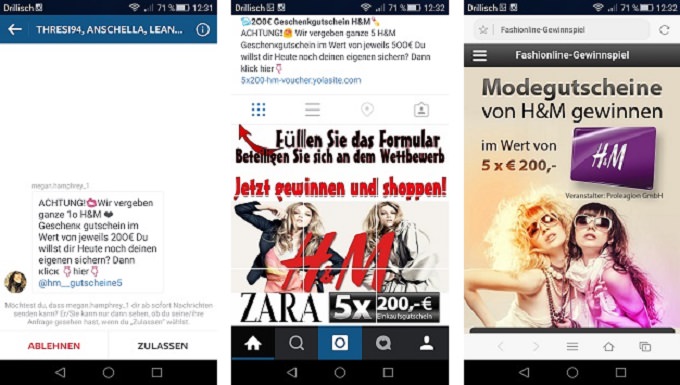 Instagram Marketing Beispiel mit Teilen Funktion