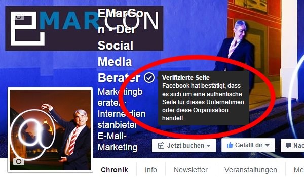 Facebook-Seite bestätigen