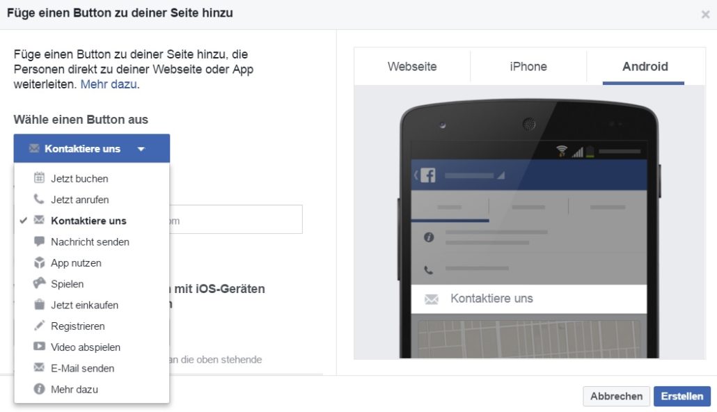 Facebook Call-to-Action Button Menp