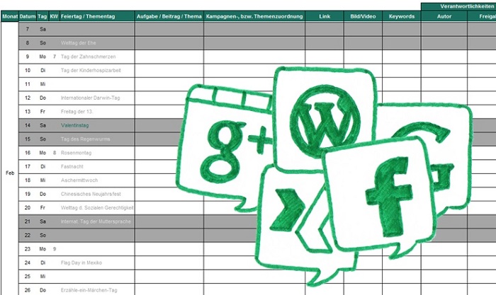 Social Media Betreuung Content Kalender