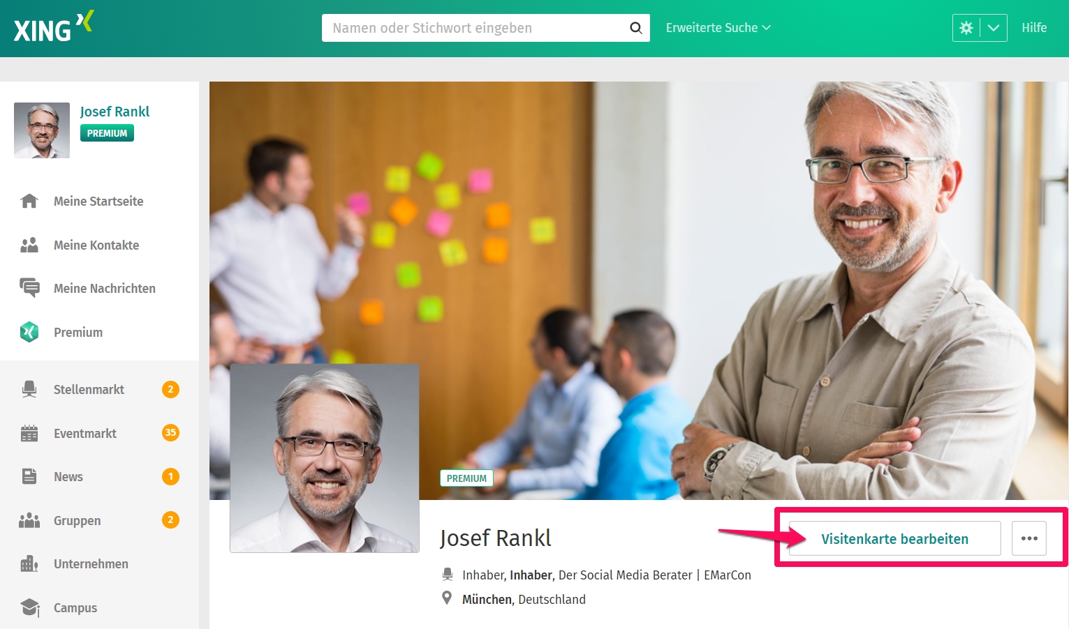Neues Xing Layout