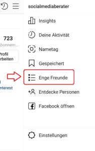 Instagram Stories nur für enge Freunde