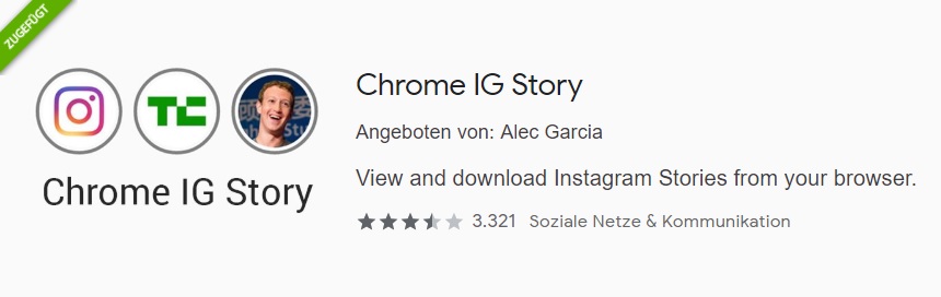 Chrome IG Story Plugin installieren