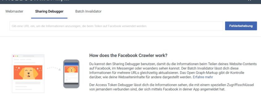 Mit Facebook Debugger Vorschau korrigieren