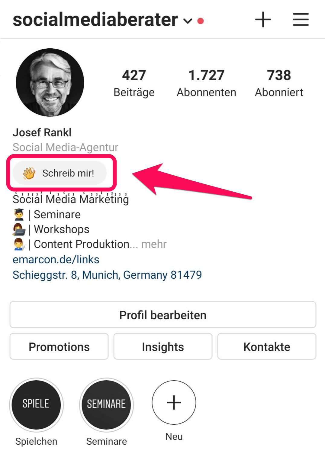 Instagram Hack Status Meldung