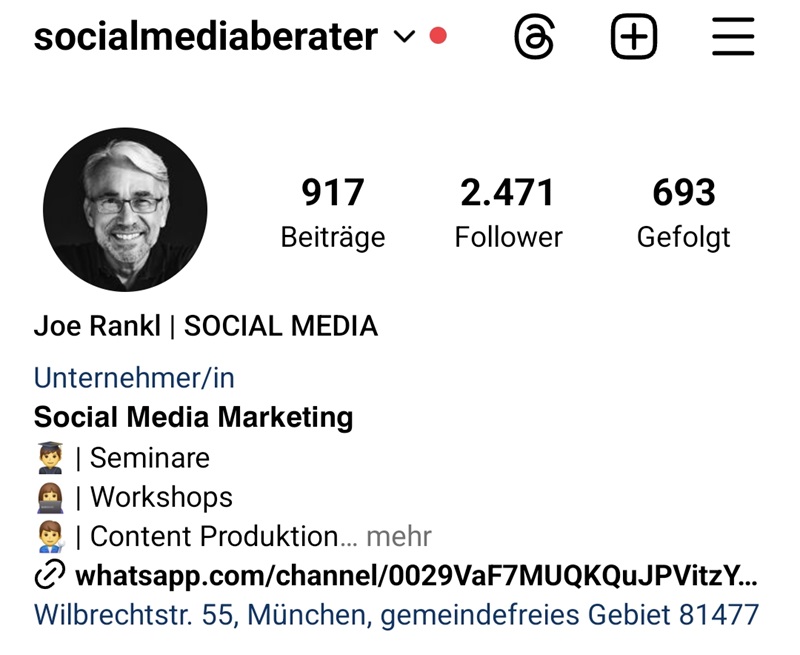 Instagram Leitfaden für Einsteiger _ Bio