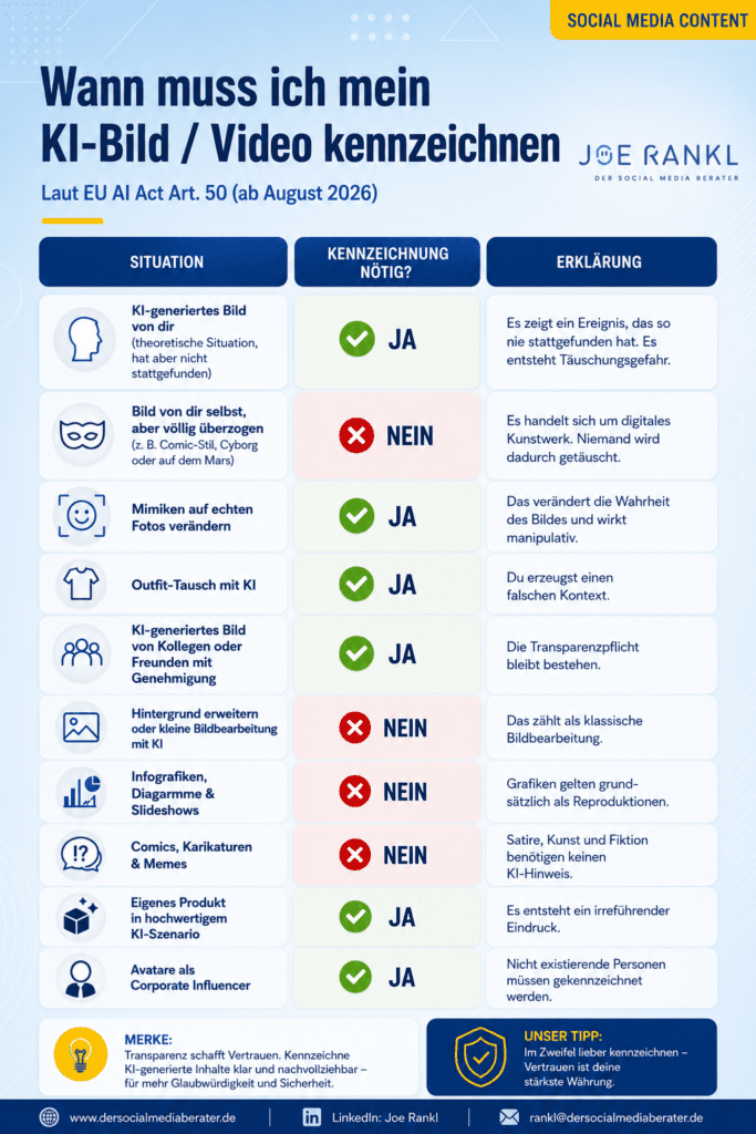 KI-Kennzeichnungspflicht für Social Media Content