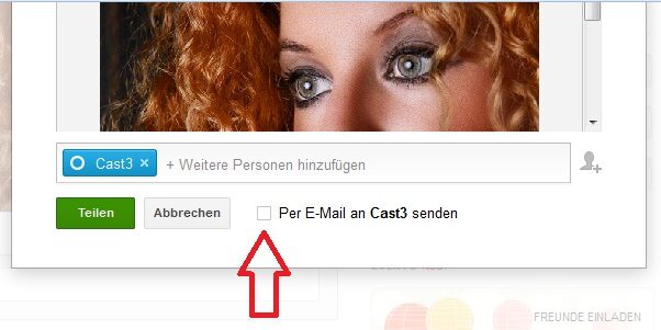 Google Post mit EMail Nachricht